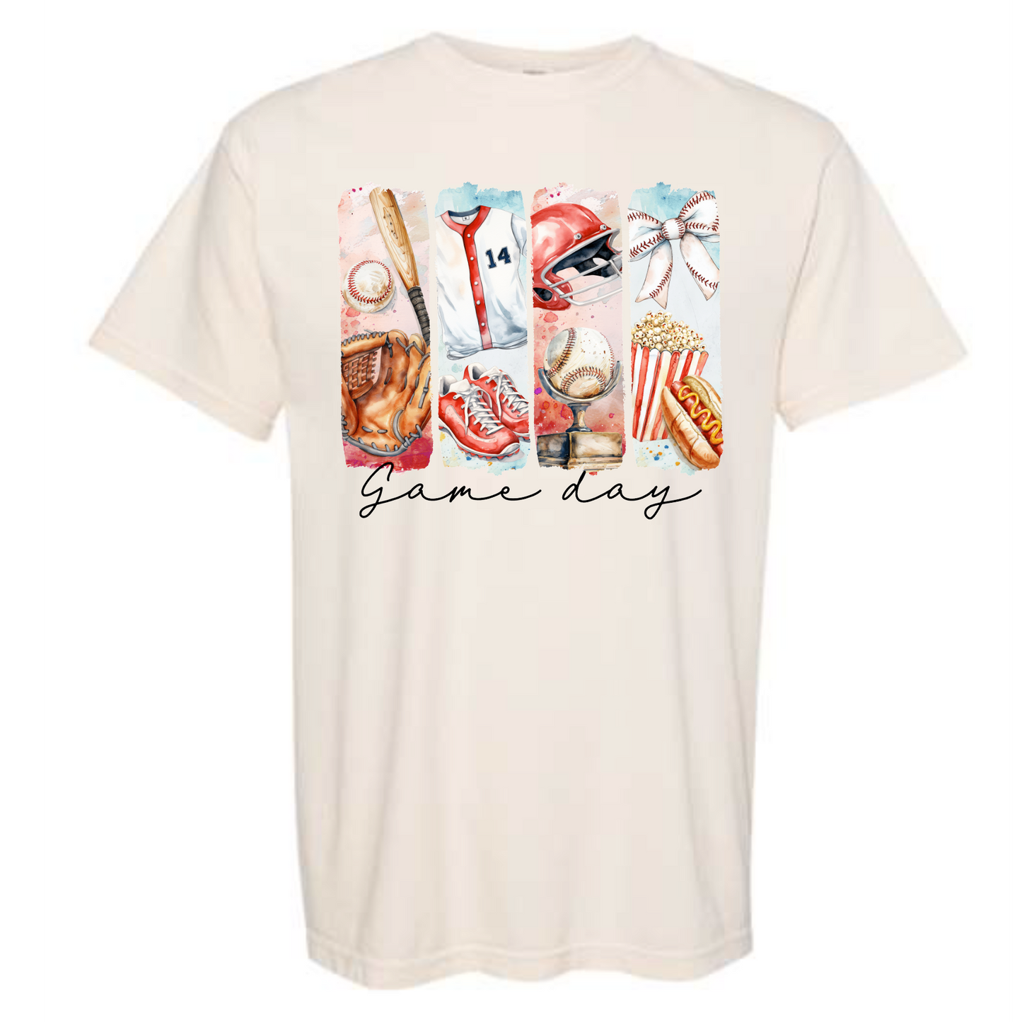 Baseball gameday collage tee
