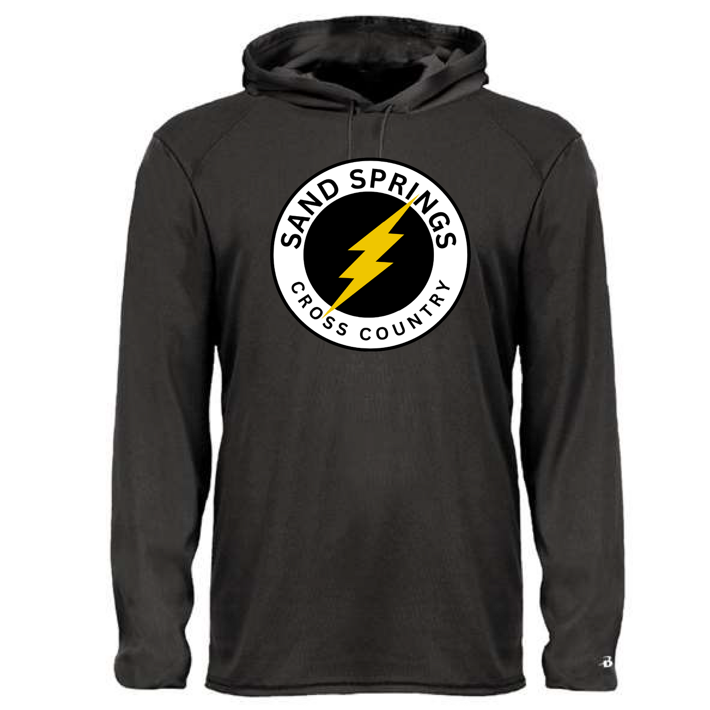 Sand Springs Black Hooded Long Sleeve Dri Fit