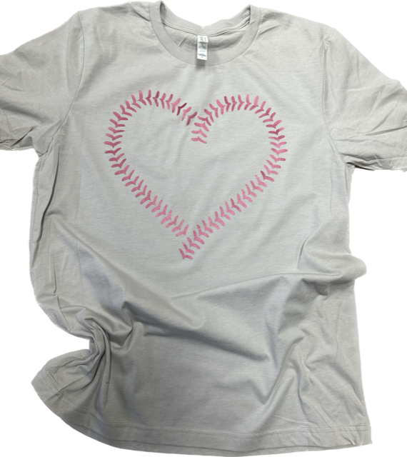 Baseball Stitches Heart Tee