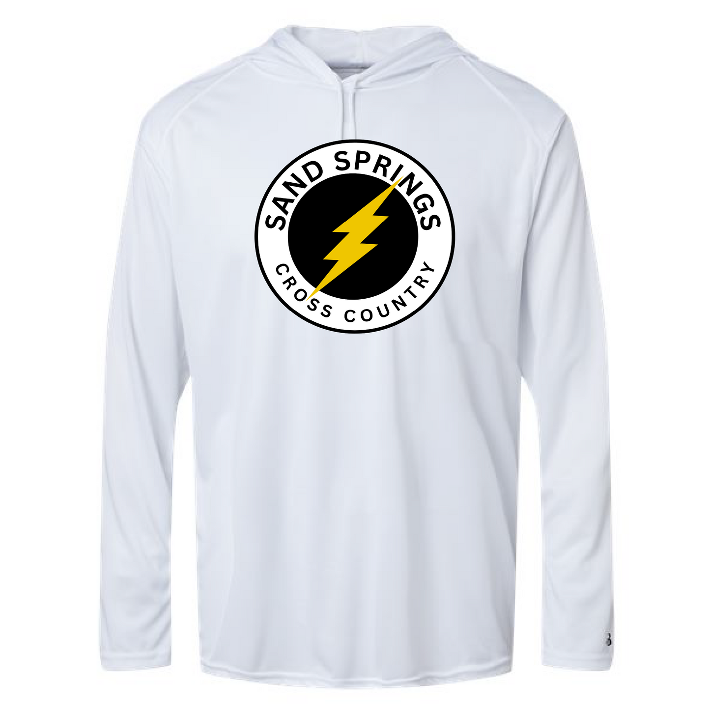 Sand Springs White Hooded Long Sleeve Dri Fit