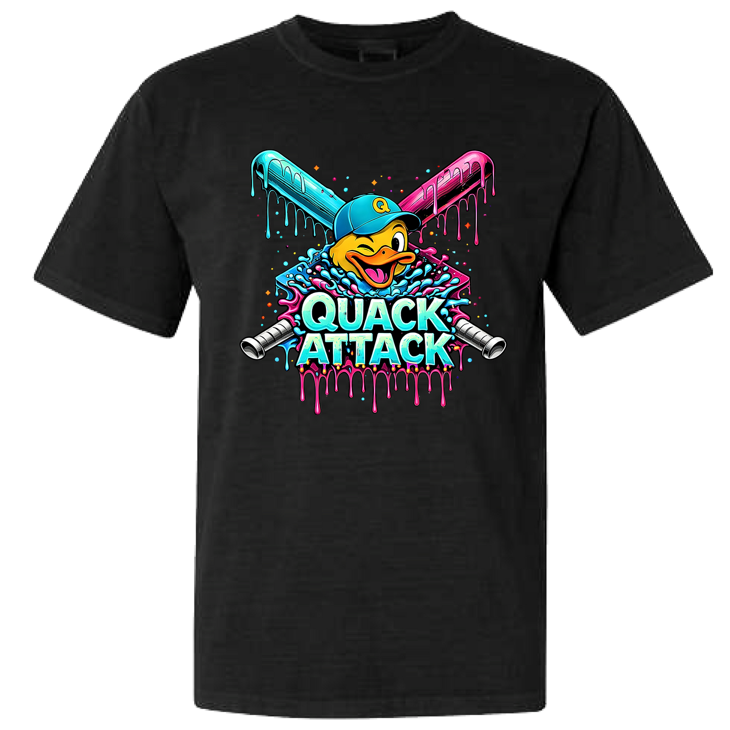 Quack Attack Black Logo Tee