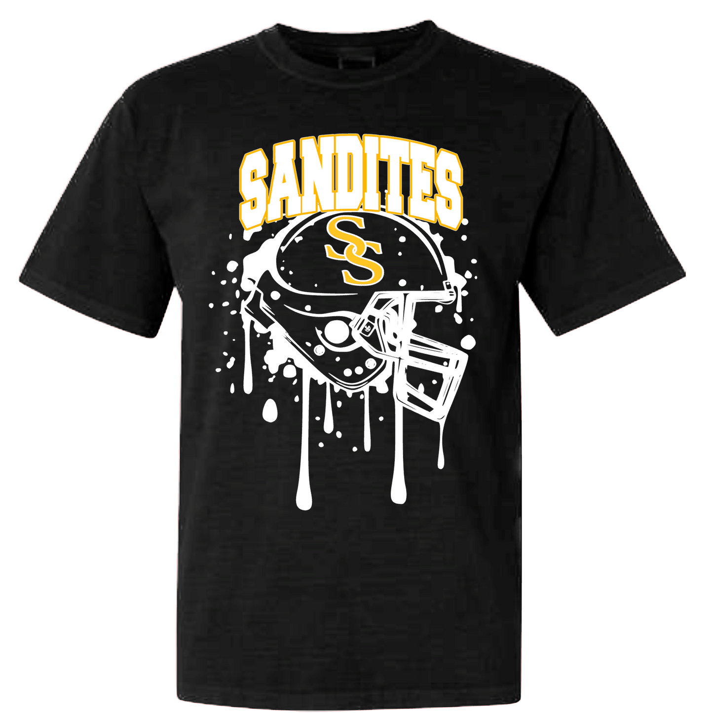 Sandites Black Helmet Drip Tee