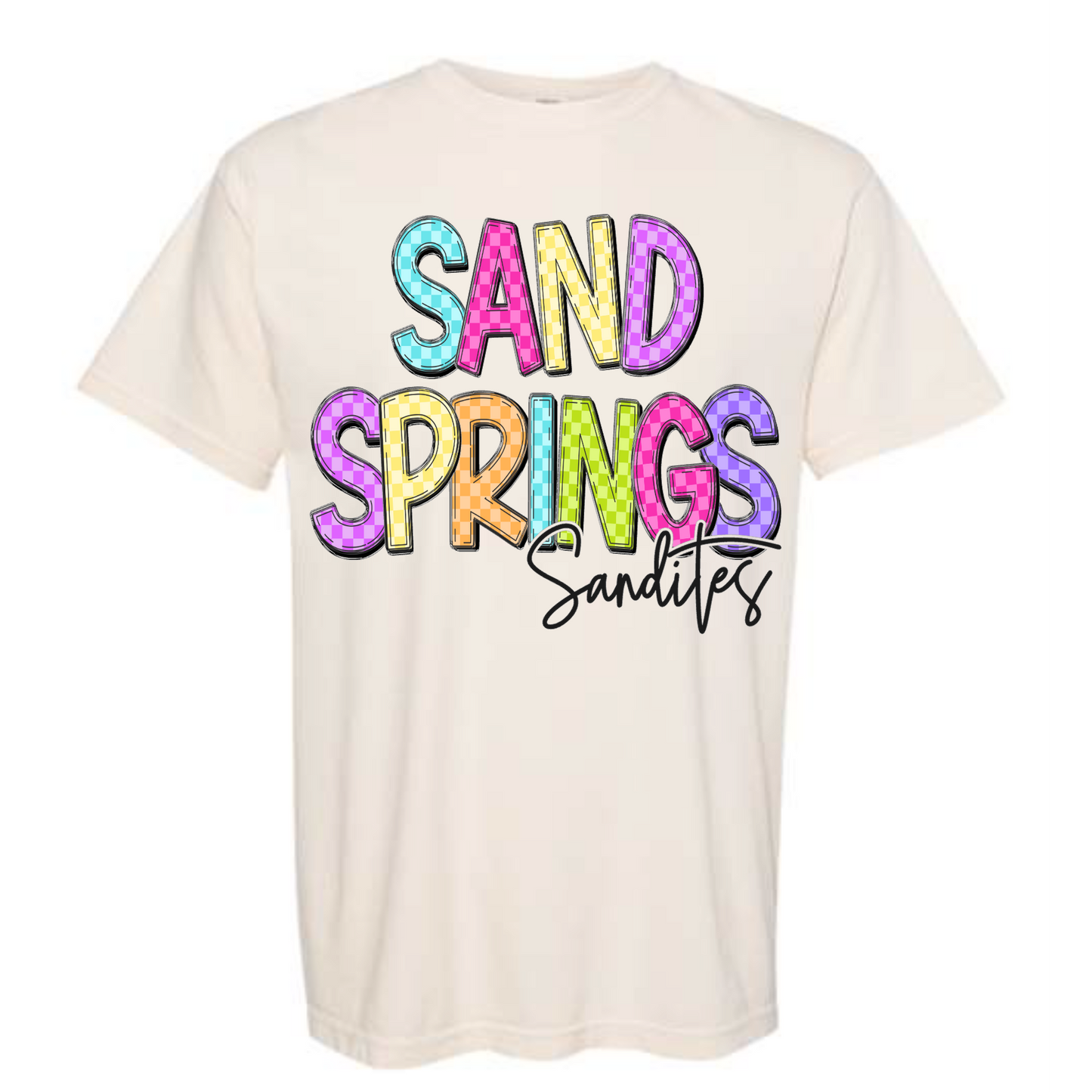 Sand Springs Sandites Checkered Tee