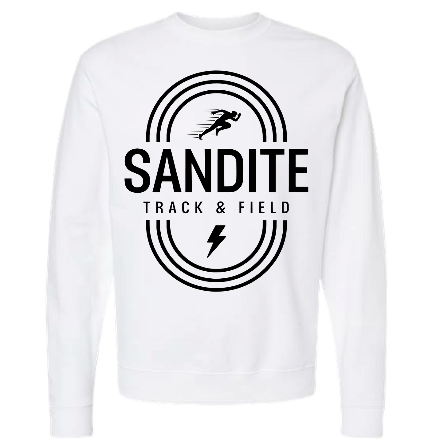 White Sandite Track & Field Long Sleeve Tee