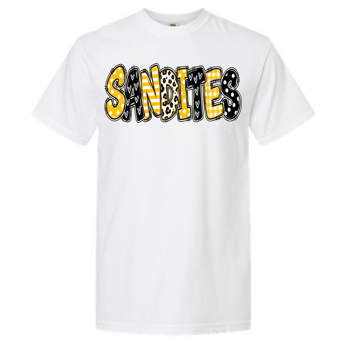 Sandites White Doodle Tee
