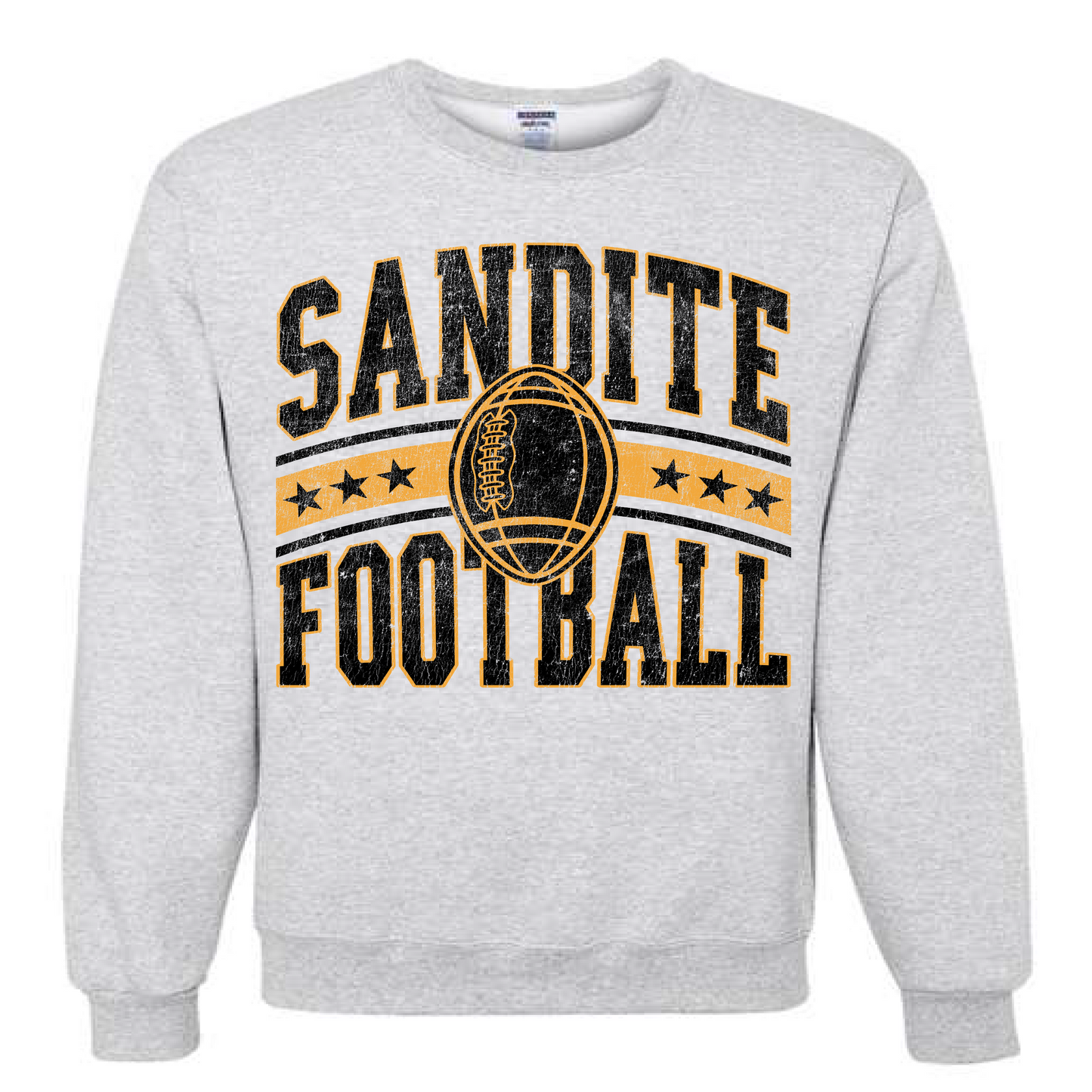 Sandite Football Distressed Ash Sweatshirt