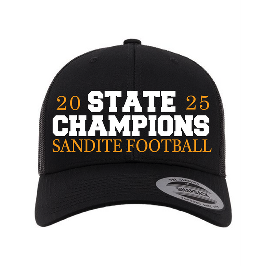 STATE CHAMPION EMBROIDERED SNAPBACK HAT