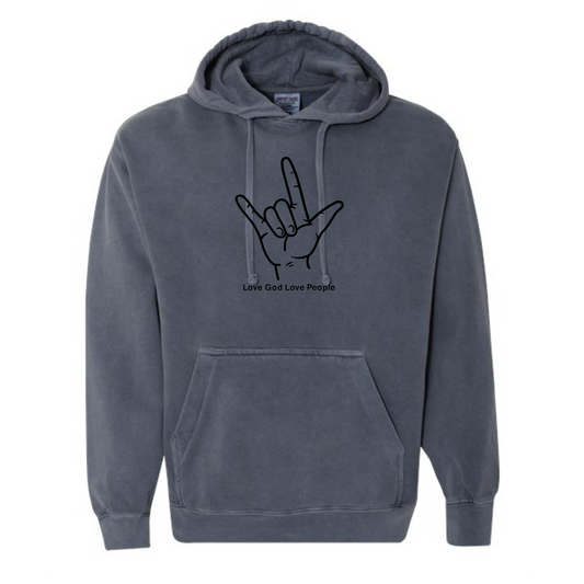 Comfort Colors Denim Hand Hoodie