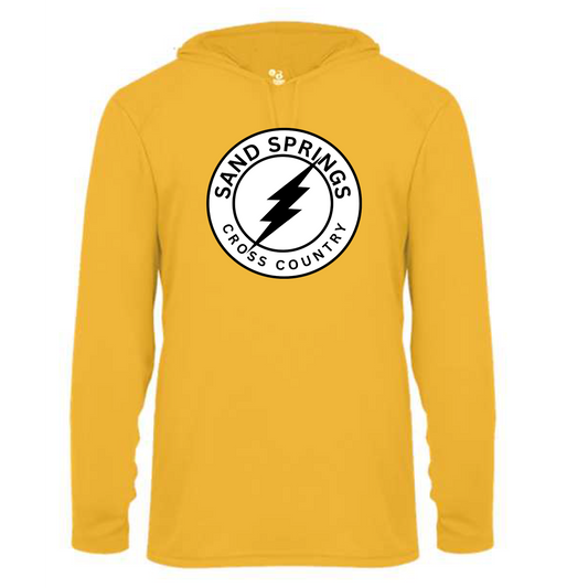 Sand Springs Gold Hooded Long Sleeve Dri Fit