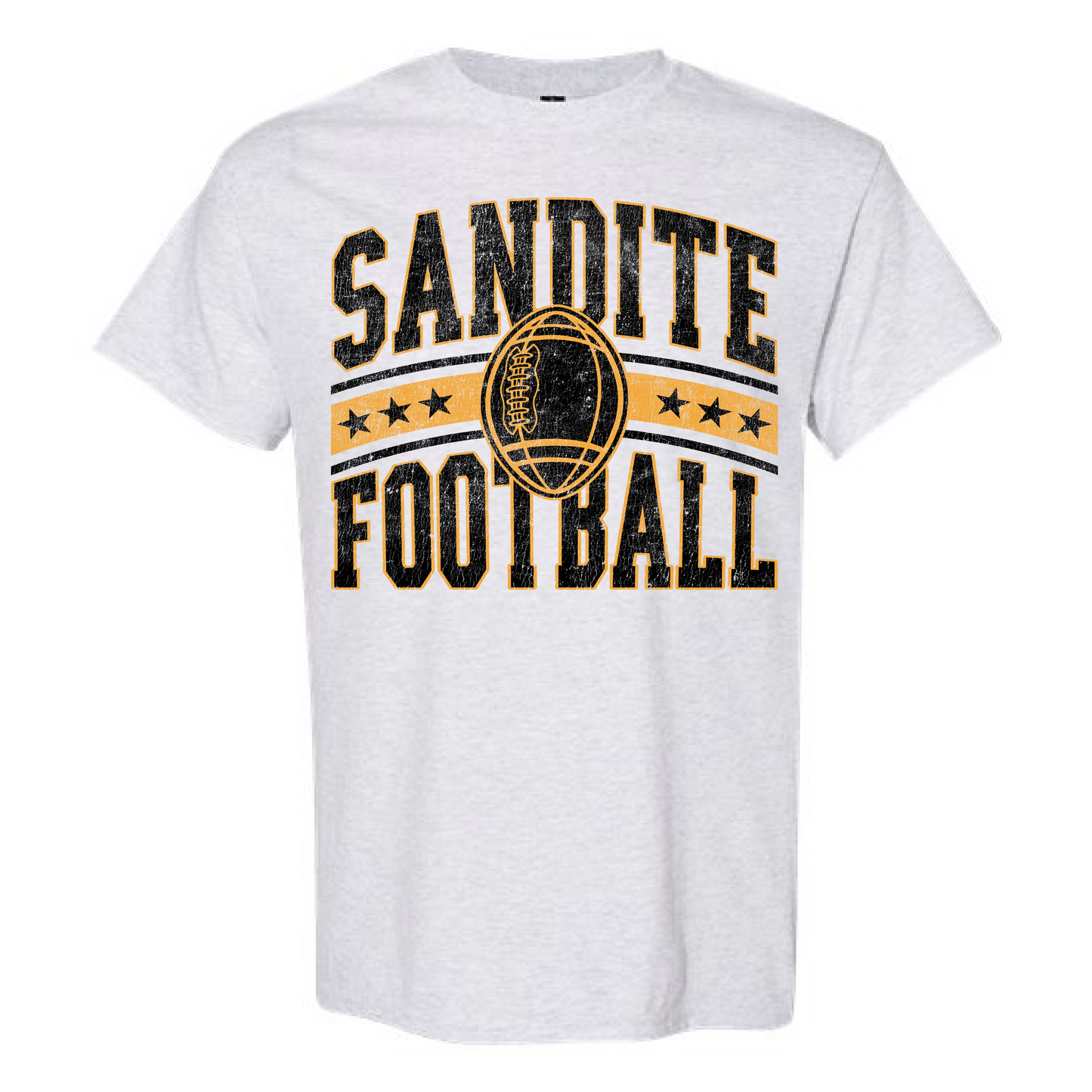 Sandite Football Distressed Ash Tee