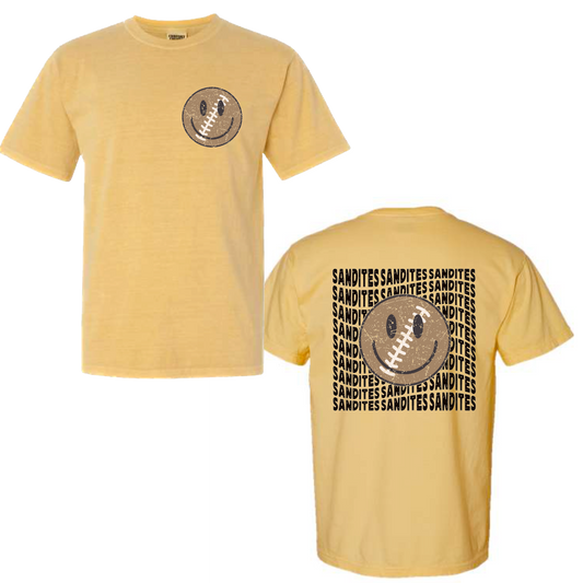 SS Football Smiley Face Tee