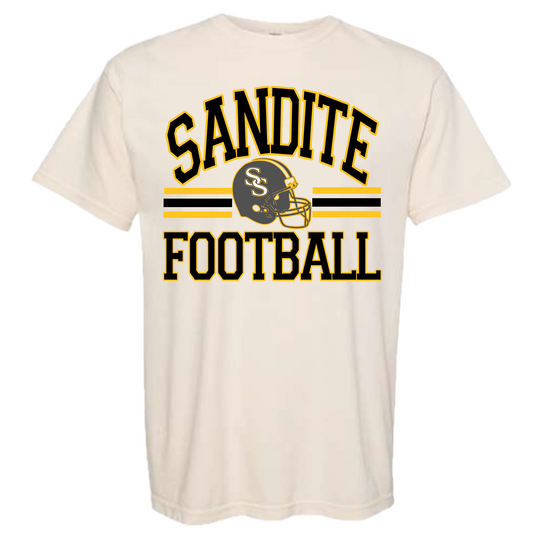 Sandite Football Helmet Tee Ivory