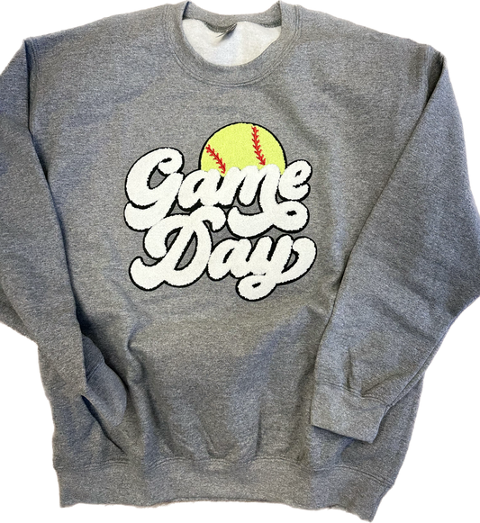 Softball Game Day Chenille Sweatshirt