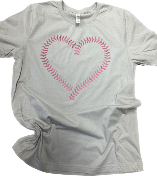 Baseball Stitches Heart Tee