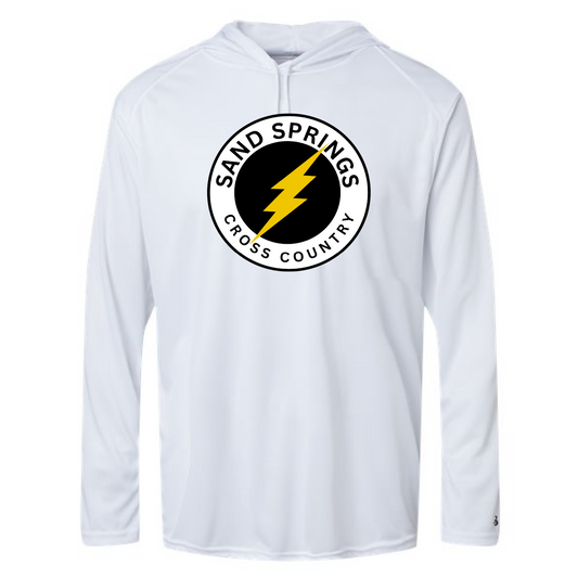 Sand Springs White Hooded Long Sleeve Dri Fit
