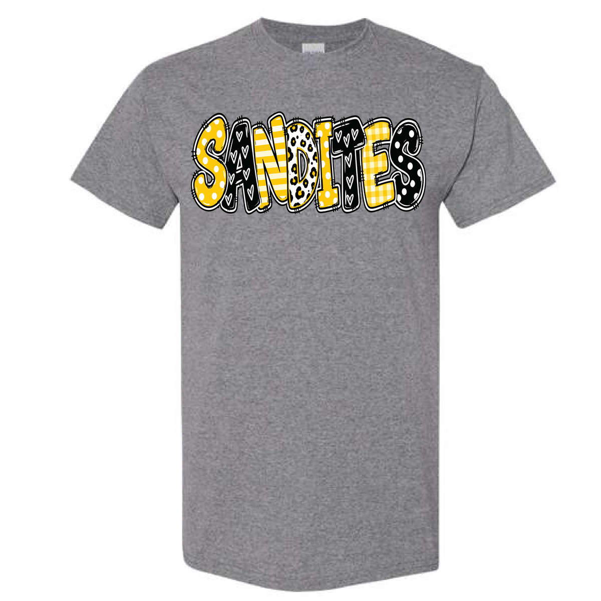 Sandites Gray Doodle Tee