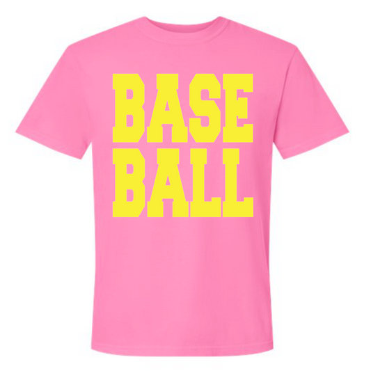 NEON PINK CUSTOM BLOCK TEE