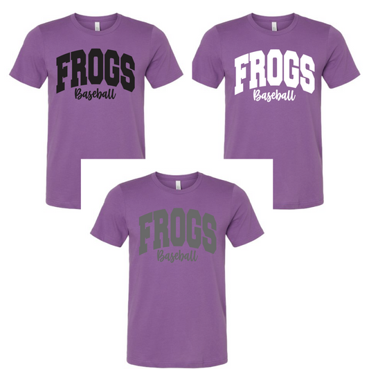Frogs Baseball Purple Puff Tee