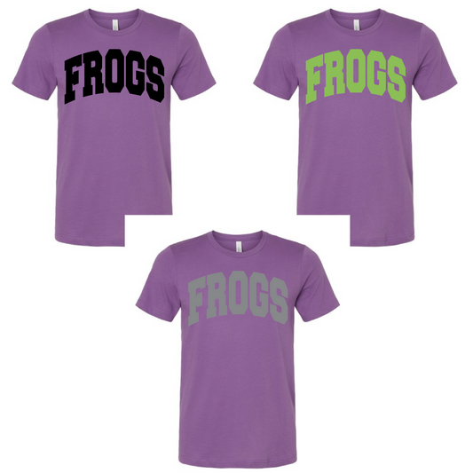 Frogs Arched Puff Tee on Purple