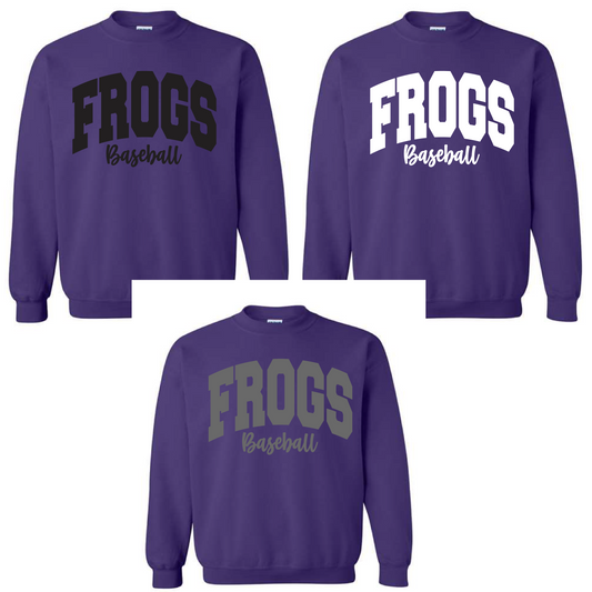 Frogs Baseball Puff Purple Sweatshirt