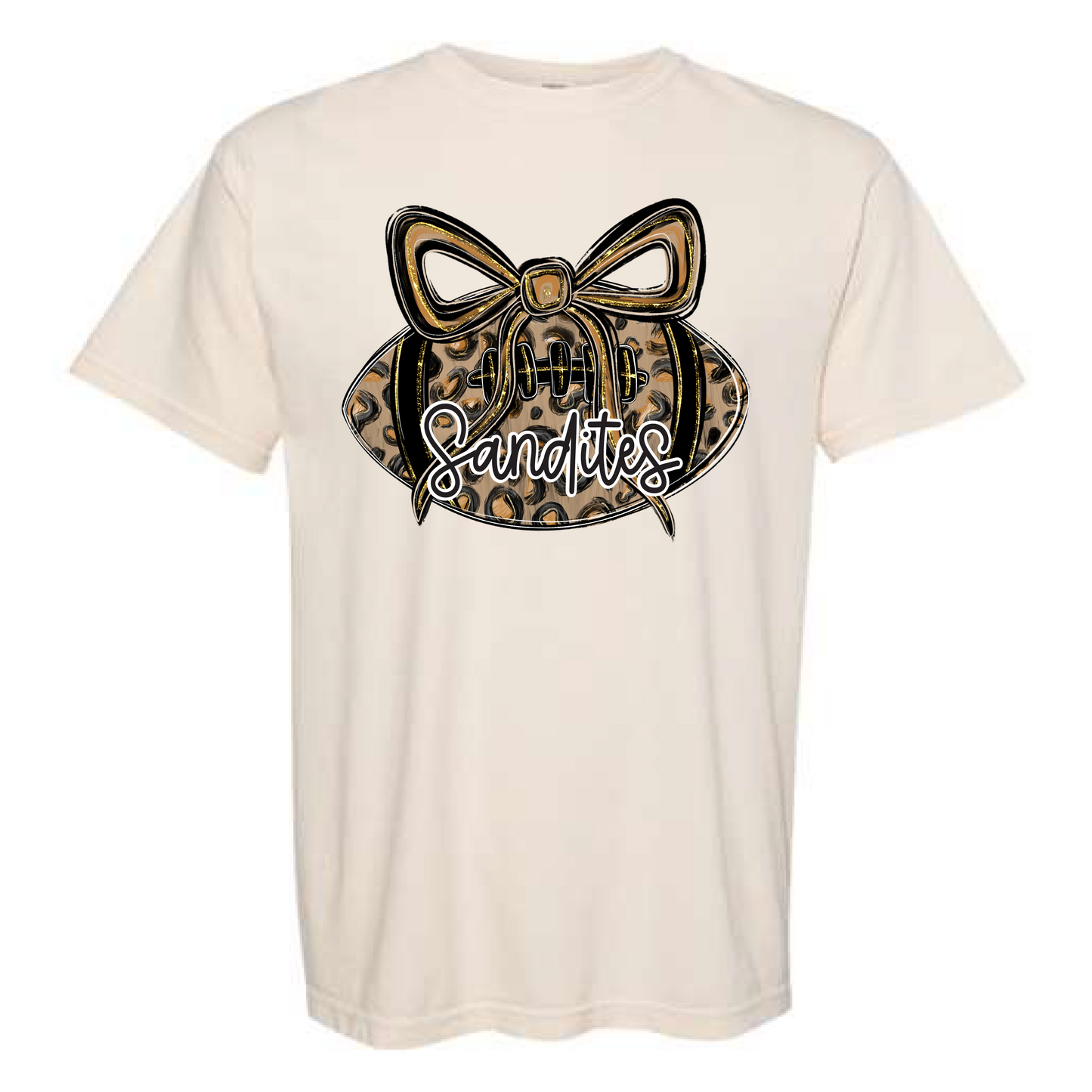 Sandites Leopard Football Tee