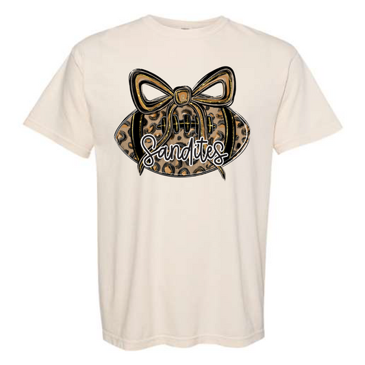 Sandites Leopard Football Tee