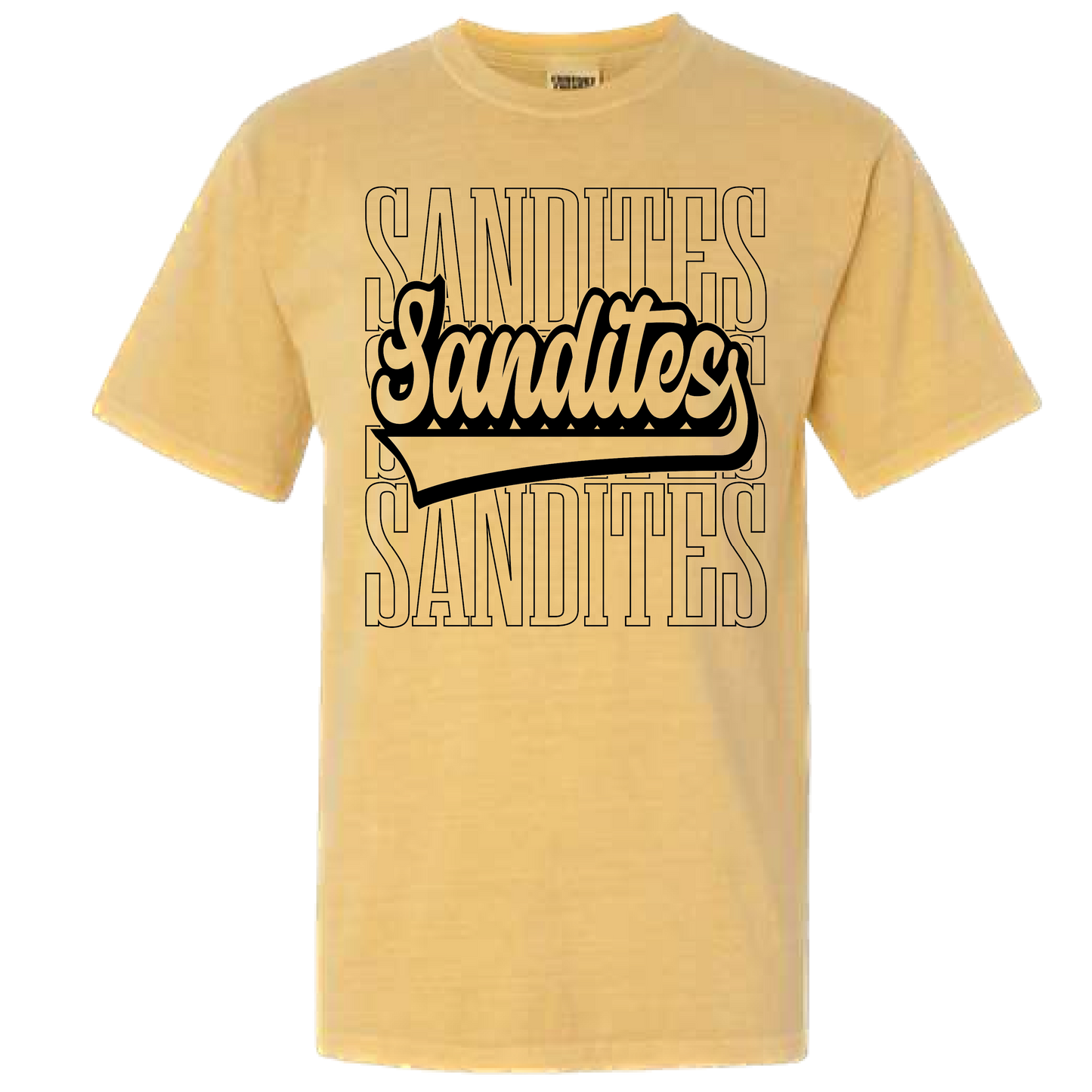 Sandites Stack Mustard Tee