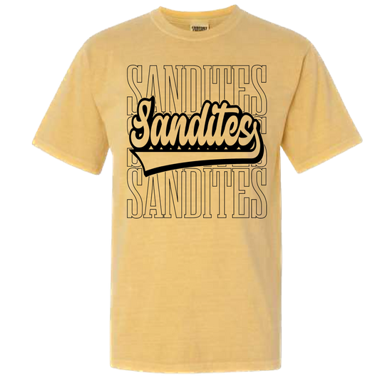 Sandites Stack Mustard Tee