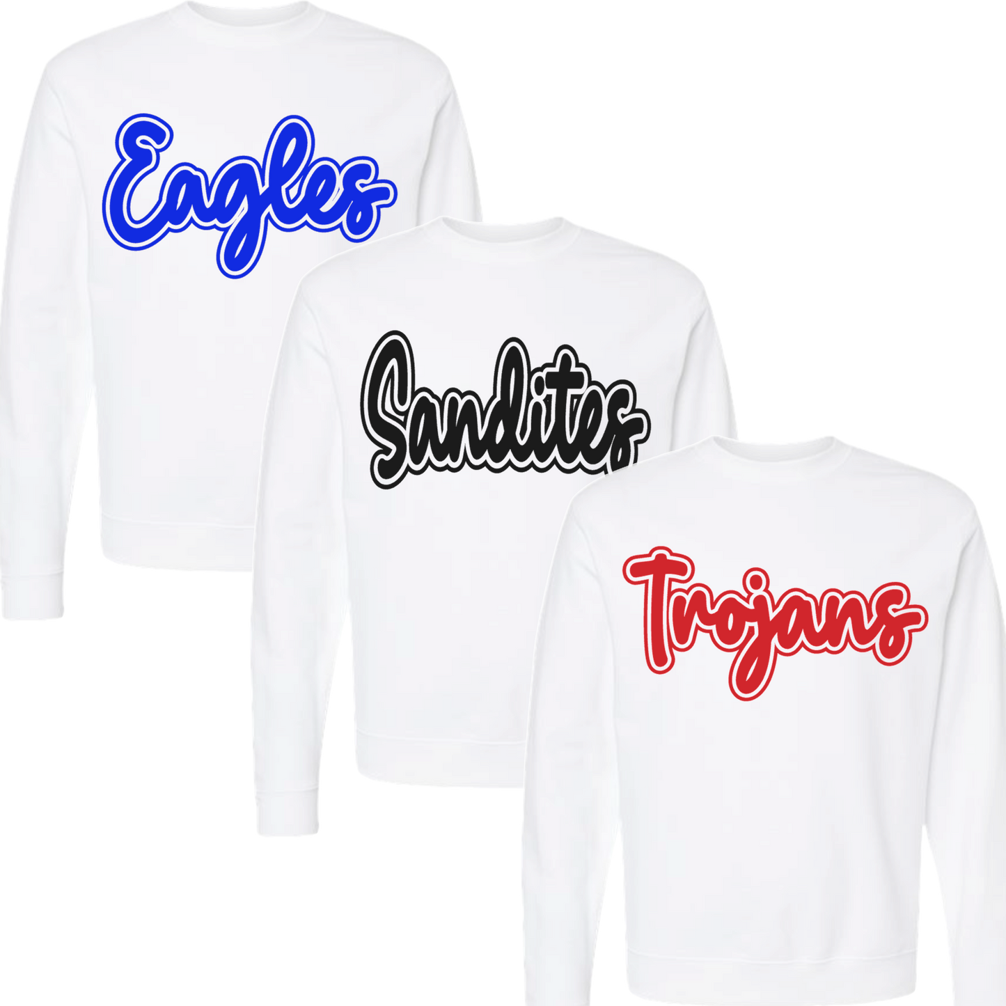 WHITE custom puff Sweatshirt!