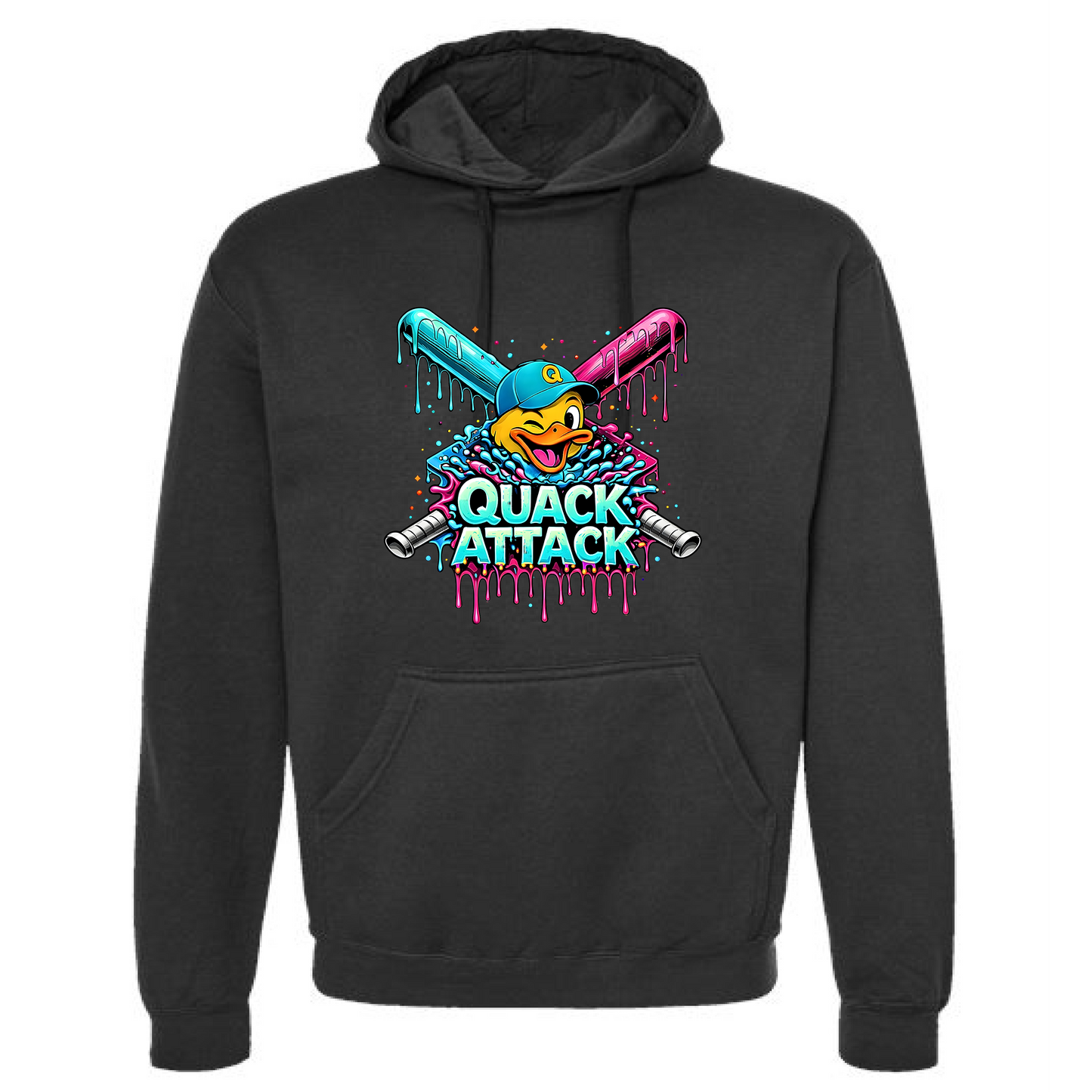Quack Attack Black Logo Hoodie