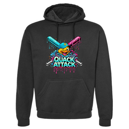 Quack Attack Black Logo Hoodie