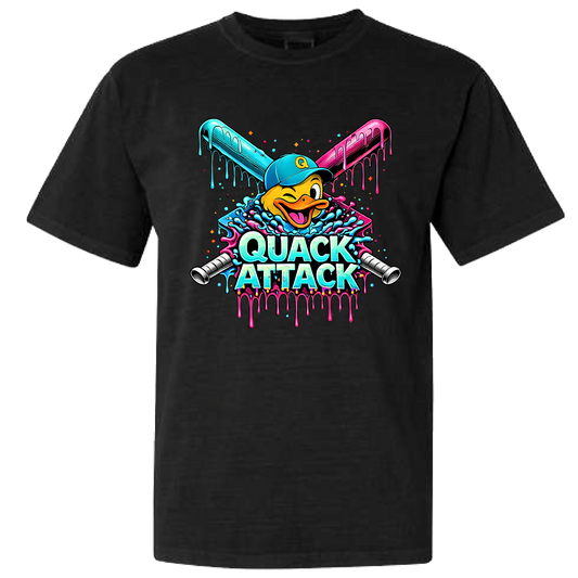 Quack Attack Black Logo Tee