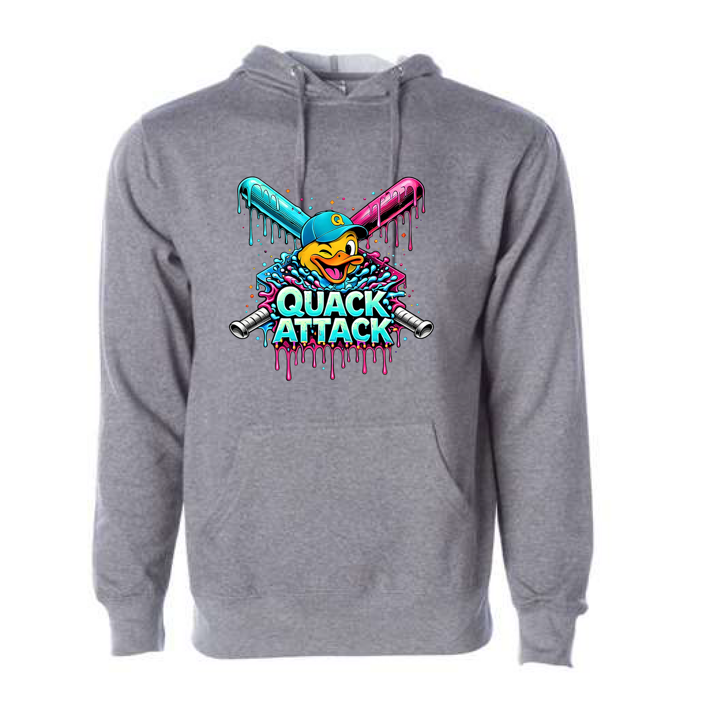 Quack Attack Gray Logo Hoodie