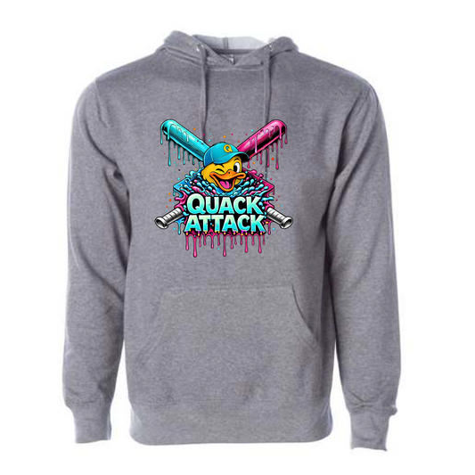 Quack Attack Gray Logo Hoodie