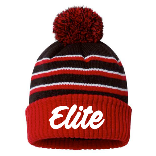 Striped Pom Elite Beanie
