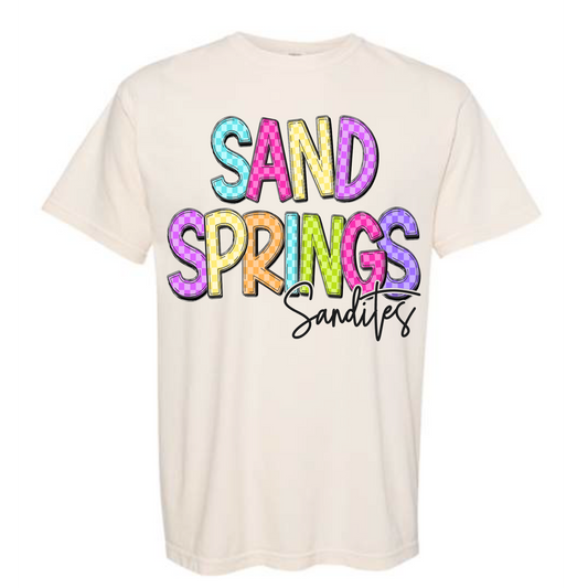 Sand Springs Sandites Checkered Tee