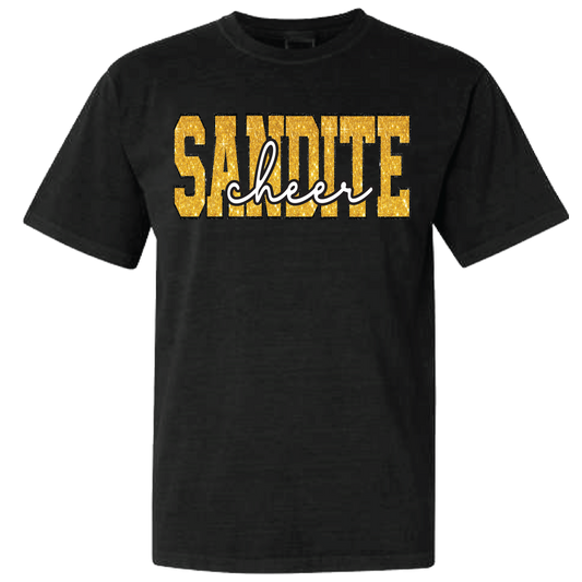 Sandites Cheer Glitter Tee