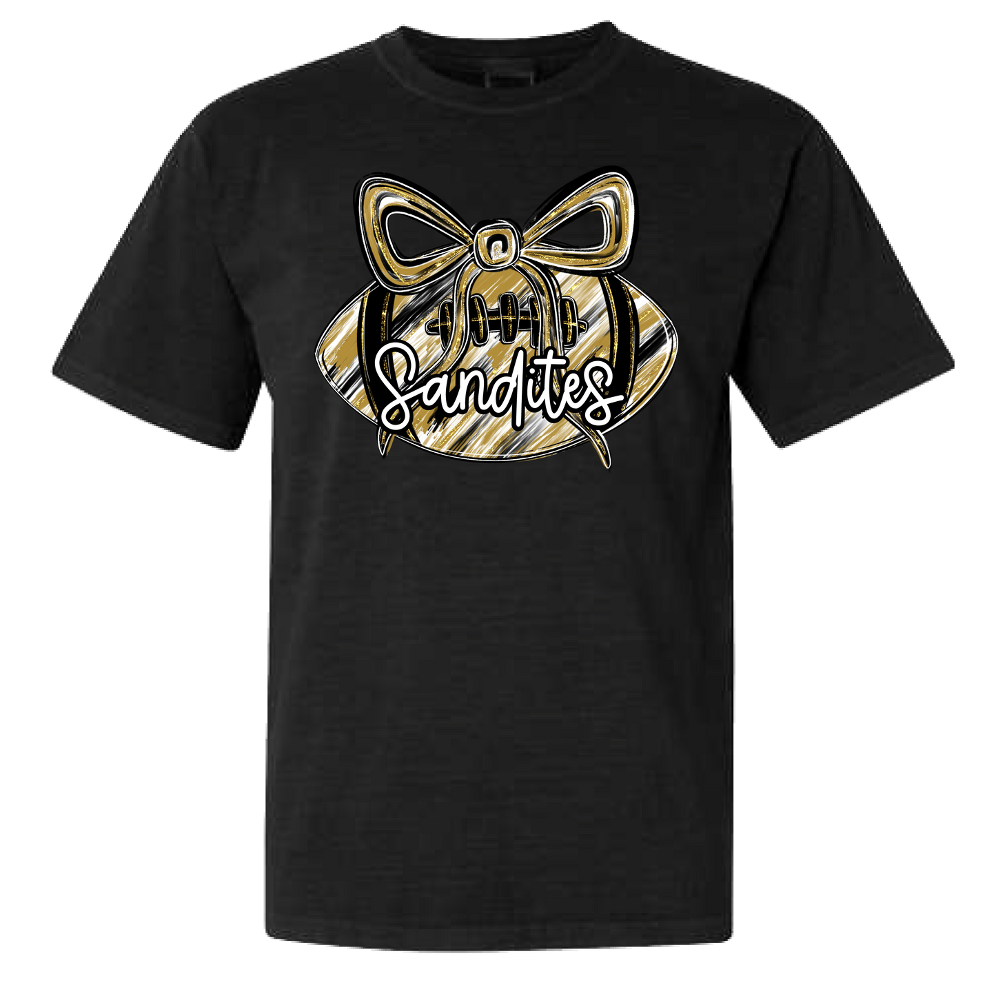 Sandites Football Bow Tee