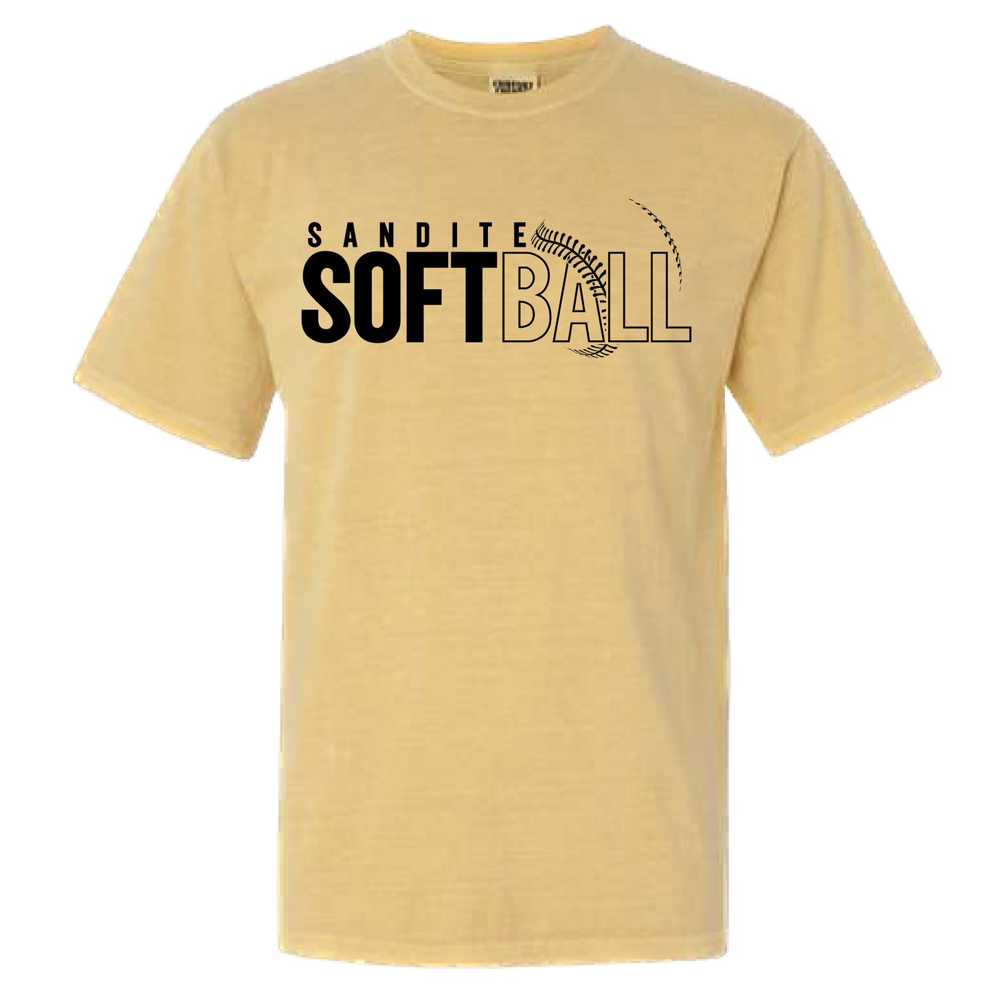 Sandite Softball Tee Mustard