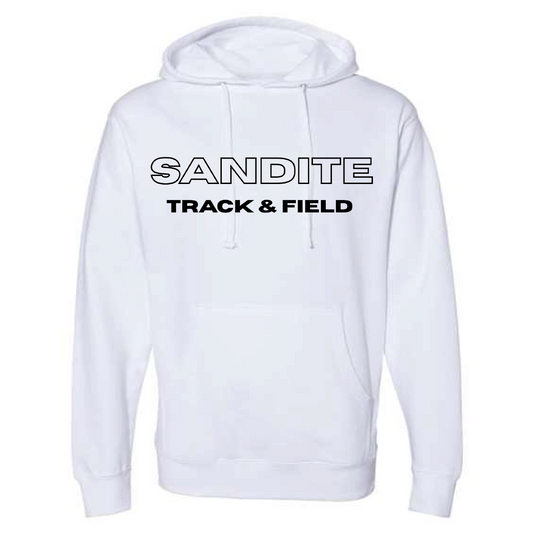 White Sandite Track & Field Logo Hoodie