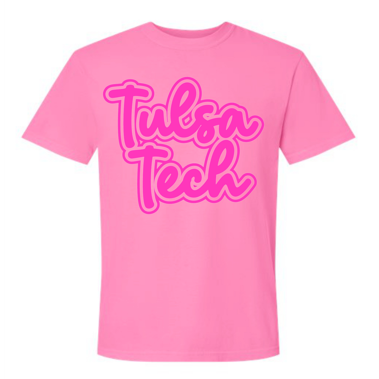 Tulsa Tech Pink on Pink Tee
